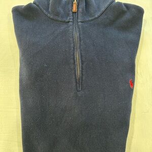 Classic Vintage 80s Ralph Lauren Navy Zip-Up Sweater